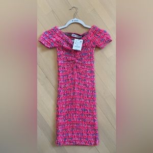 Zara pink dress off the shoulders